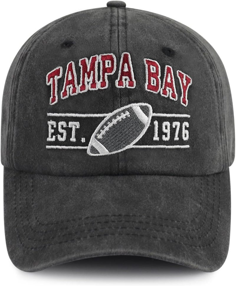 Terojnkl Embroidered City Football Hat for Men Women, Adjustable Unisex Cotton Fans Baseball Cap - Image 1